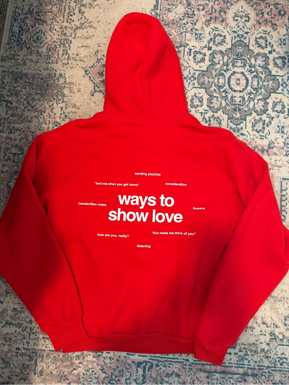 Comfrt Ways to Show Love Red Hoodie